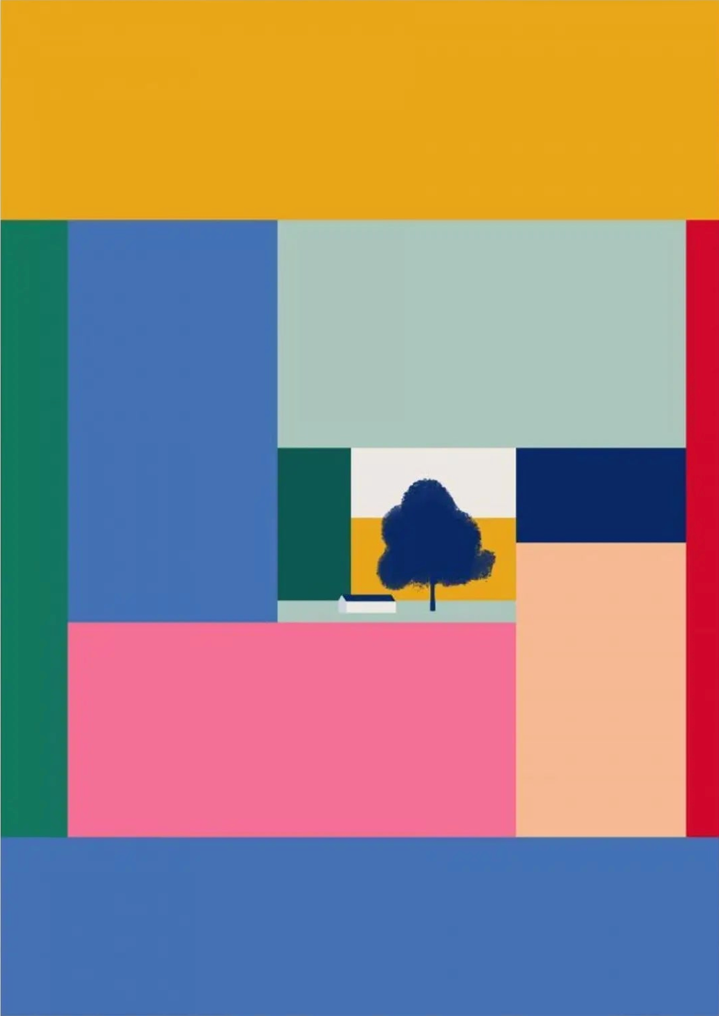 Barn in Color Blocks