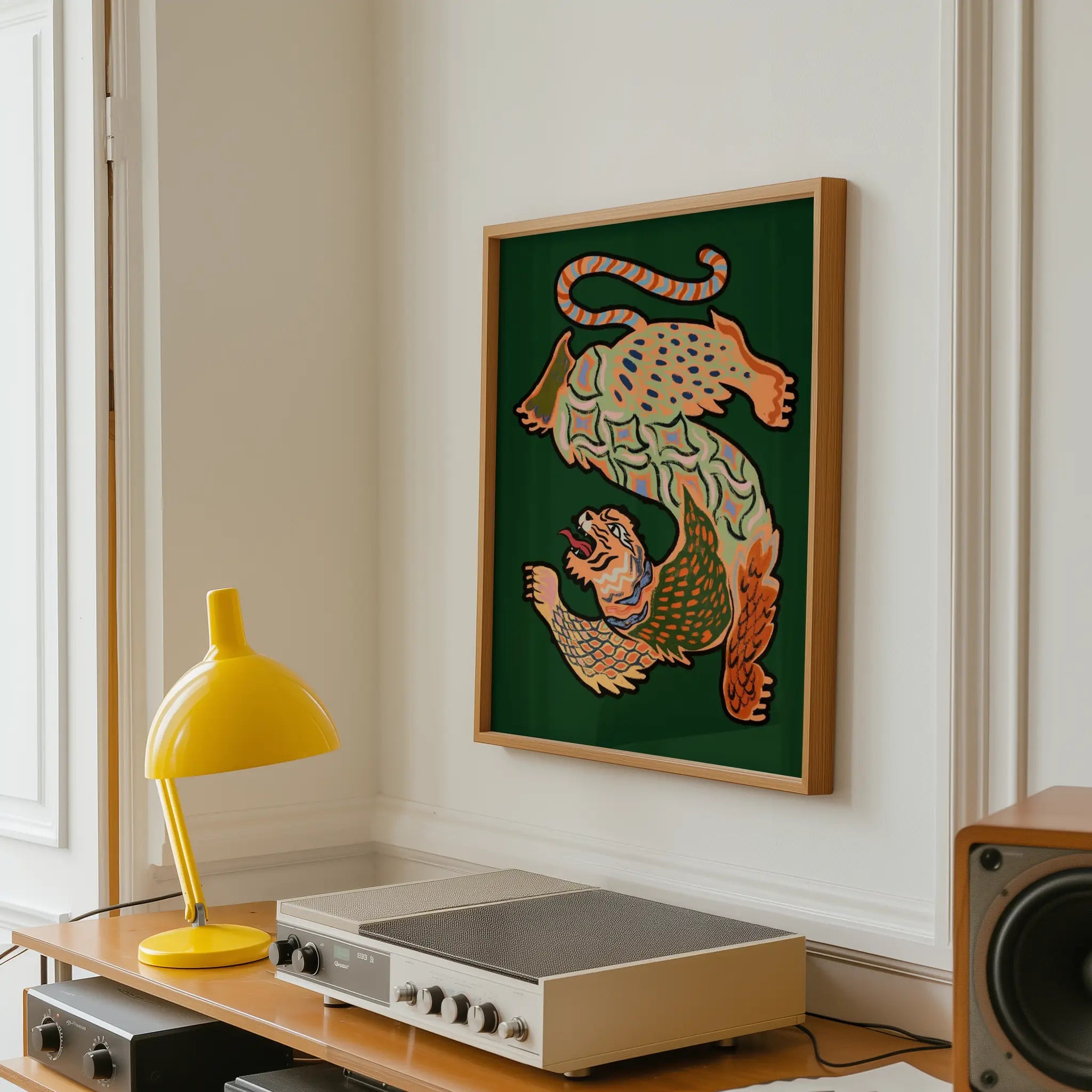 Poster-ASIANTIGER GREEN- Arty Gava- TADAM!-affiche-art-print- 21 x 29 cm / 8 x 11″ (A4) / No Frame-21 x 29 cm / 8 x 11″ (A4) / Black Wood-21 x 29 cm / 8 x 11″ (A4) / Blue Wood-21 x 29 cm / 8 x 11″ (A4) / Grey Wood-21 x 29 cm / 8 x 11″ (A4) / Green Wood