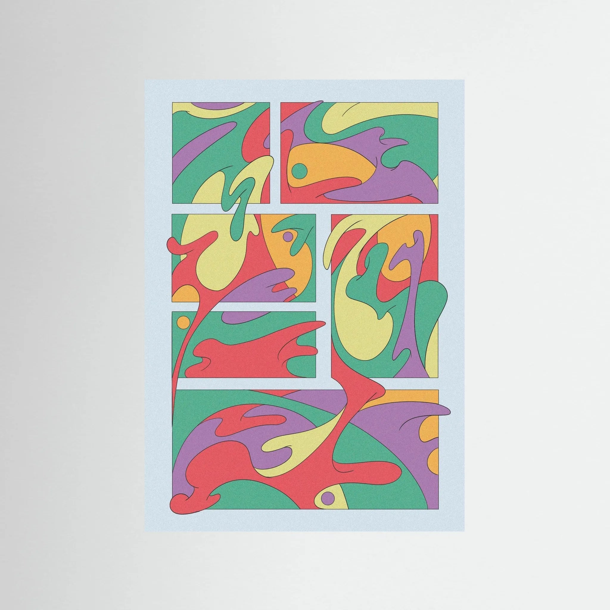 Poster-BLOB CITY- Rowena Lloyd- TADAM!-affiche-art-print- 21 x 29 cm / 8 x 11″ (A4) / No Frame-21 x 29 cm / 8 x 11″ (A4) / Black Wood-21 x 29 cm / 8 x 11″ (A4) / Blue Wood-21 x 29 cm / 8 x 11″ (A4) / Grey Wood-21 x 29 cm / 8 x 11″ (A4) / Green Wood