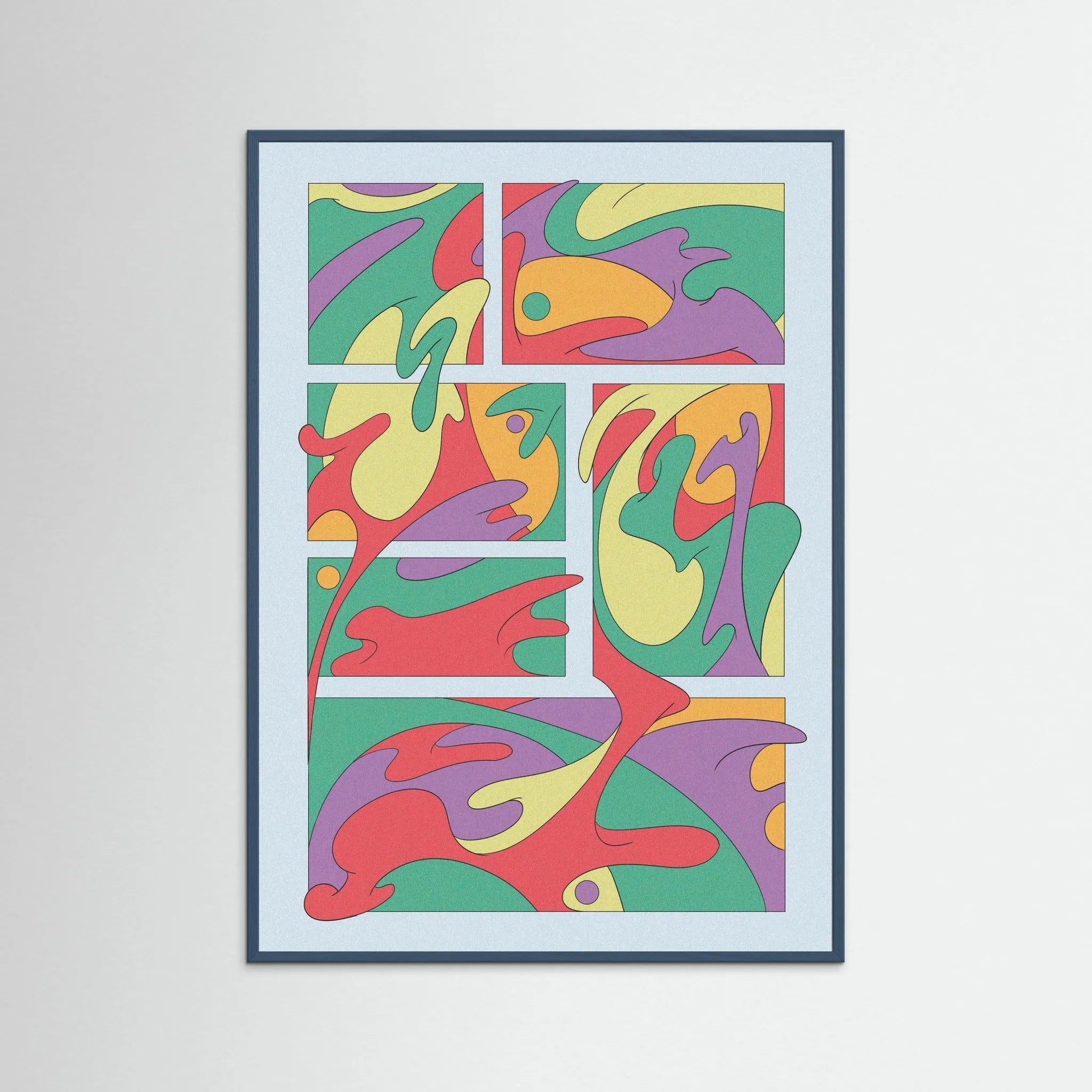 Poster-BLOB CITY- Rowena Lloyd- TADAM!-affiche-art-print- 21 x 29 cm / 8 x 11″ (A4) / No Frame-21 x 29 cm / 8 x 11″ (A4) / Black Wood-21 x 29 cm / 8 x 11″ (A4) / Blue Wood-21 x 29 cm / 8 x 11″ (A4) / Grey Wood-21 x 29 cm / 8 x 11″ (A4) / Green Wood