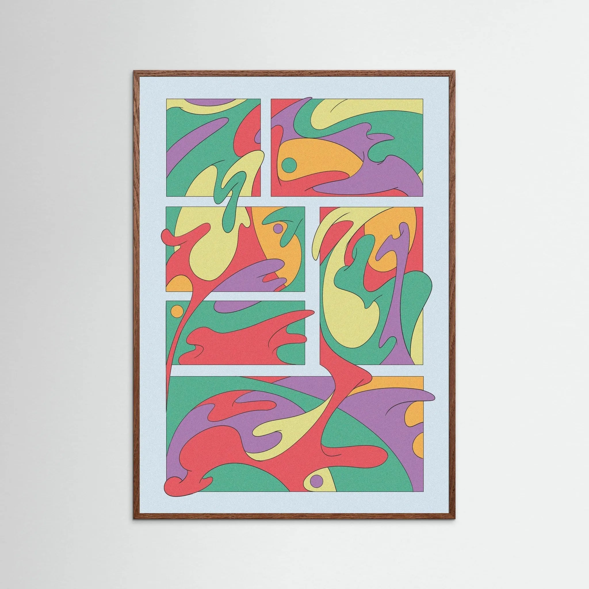 Poster-BLOB CITY- Rowena Lloyd- TADAM!-affiche-art-print- 21 x 29 cm / 8 x 11″ (A4) / No Frame-21 x 29 cm / 8 x 11″ (A4) / Black Wood-21 x 29 cm / 8 x 11″ (A4) / Blue Wood-21 x 29 cm / 8 x 11″ (A4) / Grey Wood-21 x 29 cm / 8 x 11″ (A4) / Green Wood