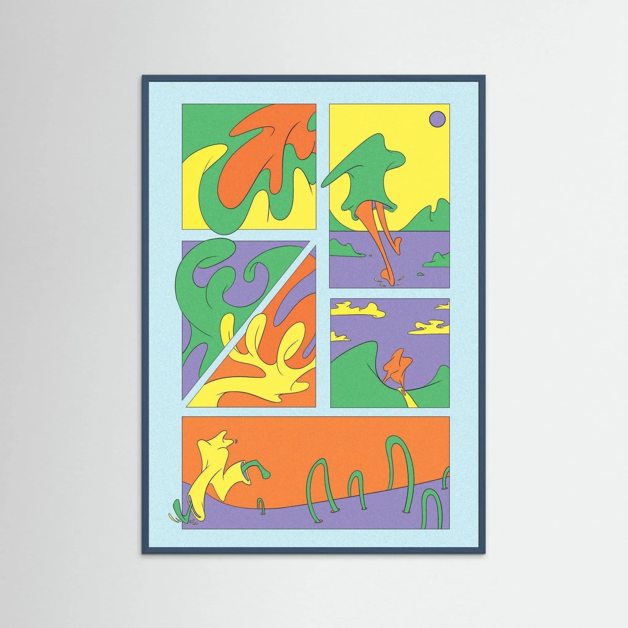 Poster-EXIT- Rowena Lloyd- TADAM!-affiche-art-print- 21 x 29 cm / 8 x 11″ (A4) / No Frame-21 x 29 cm / 8 x 11″ (A4) / Black Wood-21 x 29 cm / 8 x 11″ (A4) / Blue Wood-21 x 29 cm / 8 x 11″ (A4) / Grey Wood-21 x 29 cm / 8 x 11″ (A4) / Green Wood