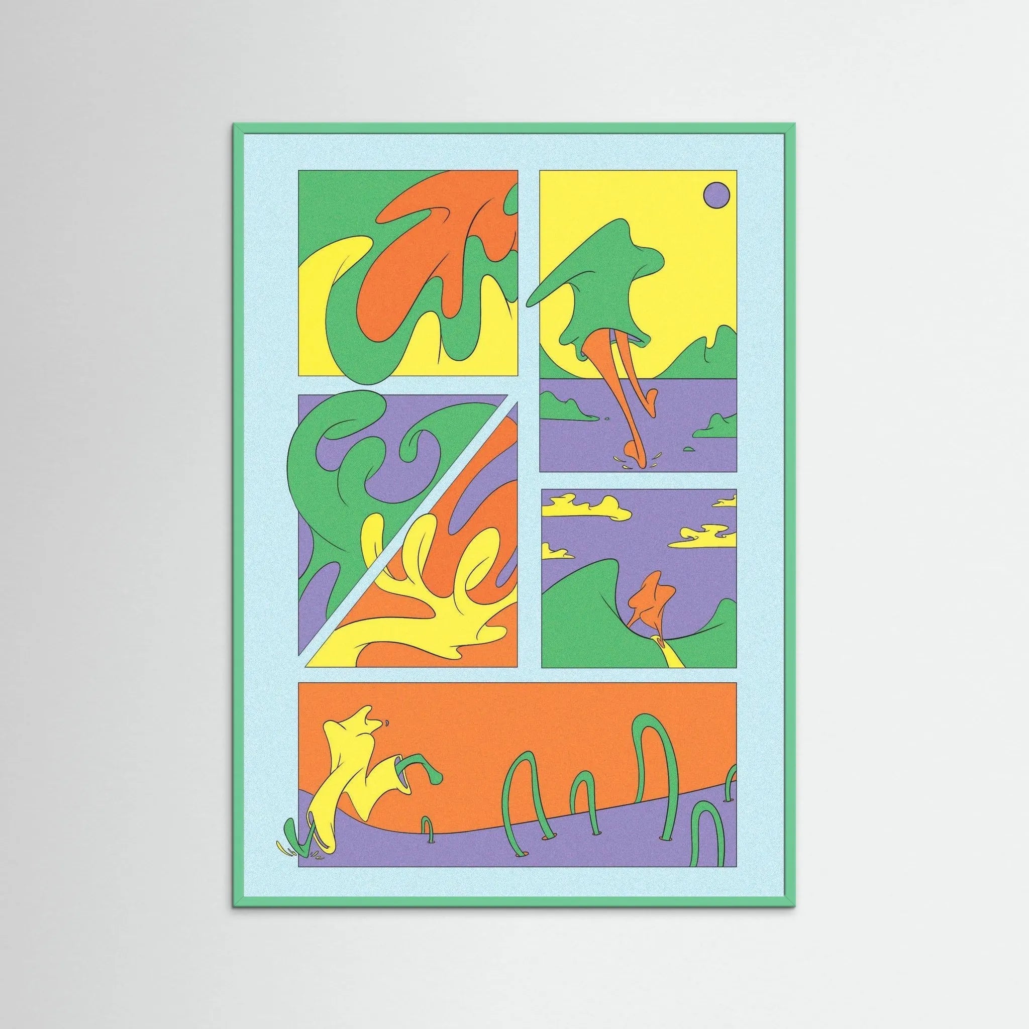 Poster-EXIT- Rowena Lloyd- TADAM!-affiche-art-print- 21 x 29 cm / 8 x 11″ (A4) / No Frame-21 x 29 cm / 8 x 11″ (A4) / Black Wood-21 x 29 cm / 8 x 11″ (A4) / Blue Wood-21 x 29 cm / 8 x 11″ (A4) / Grey Wood-21 x 29 cm / 8 x 11″ (A4) / Green Wood