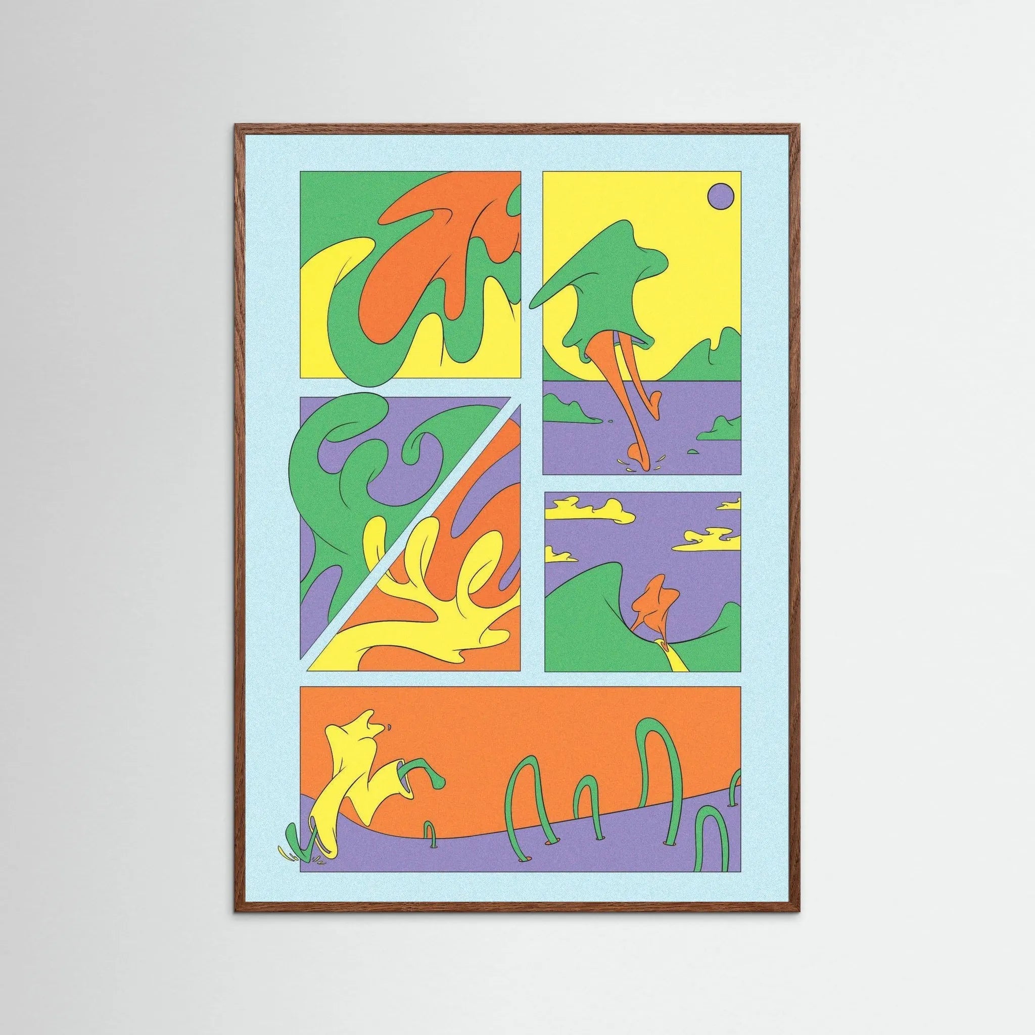 Poster-EXIT- Rowena Lloyd- TADAM!-affiche-art-print- 21 x 29 cm / 8 x 11″ (A4) / No Frame-21 x 29 cm / 8 x 11″ (A4) / Black Wood-21 x 29 cm / 8 x 11″ (A4) / Blue Wood-21 x 29 cm / 8 x 11″ (A4) / Grey Wood-21 x 29 cm / 8 x 11″ (A4) / Green Wood