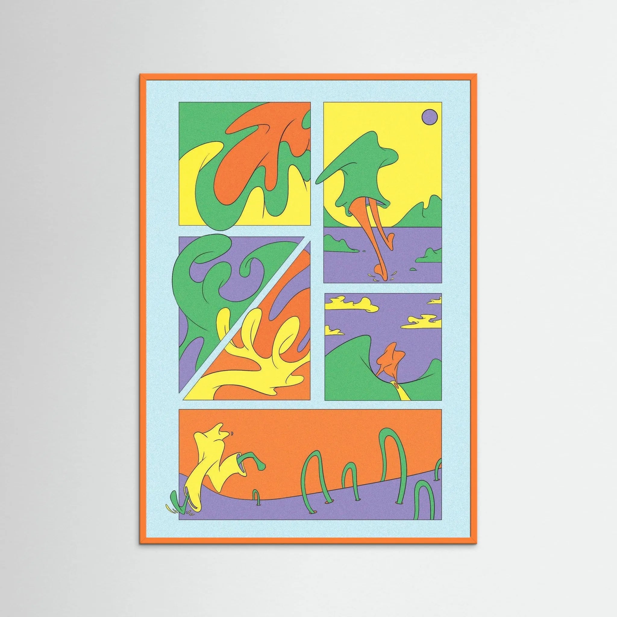 Poster-EXIT- Rowena Lloyd- TADAM!-affiche-art-print- 21 x 29 cm / 8 x 11″ (A4) / No Frame-21 x 29 cm / 8 x 11″ (A4) / Black Wood-21 x 29 cm / 8 x 11″ (A4) / Blue Wood-21 x 29 cm / 8 x 11″ (A4) / Grey Wood-21 x 29 cm / 8 x 11″ (A4) / Green Wood