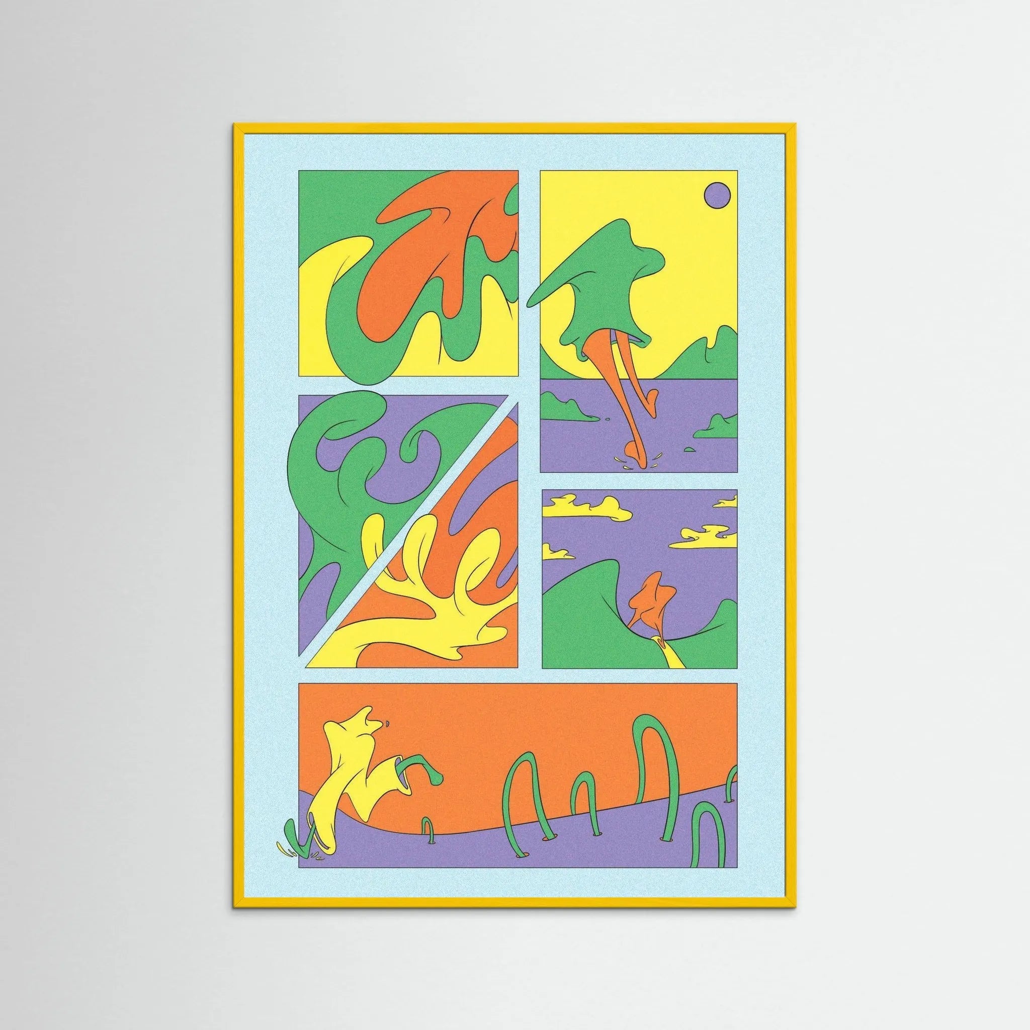 Poster-EXIT- Rowena Lloyd- TADAM!-affiche-art-print- 21 x 29 cm / 8 x 11″ (A4) / No Frame-21 x 29 cm / 8 x 11″ (A4) / Black Wood-21 x 29 cm / 8 x 11″ (A4) / Blue Wood-21 x 29 cm / 8 x 11″ (A4) / Grey Wood-21 x 29 cm / 8 x 11″ (A4) / Green Wood