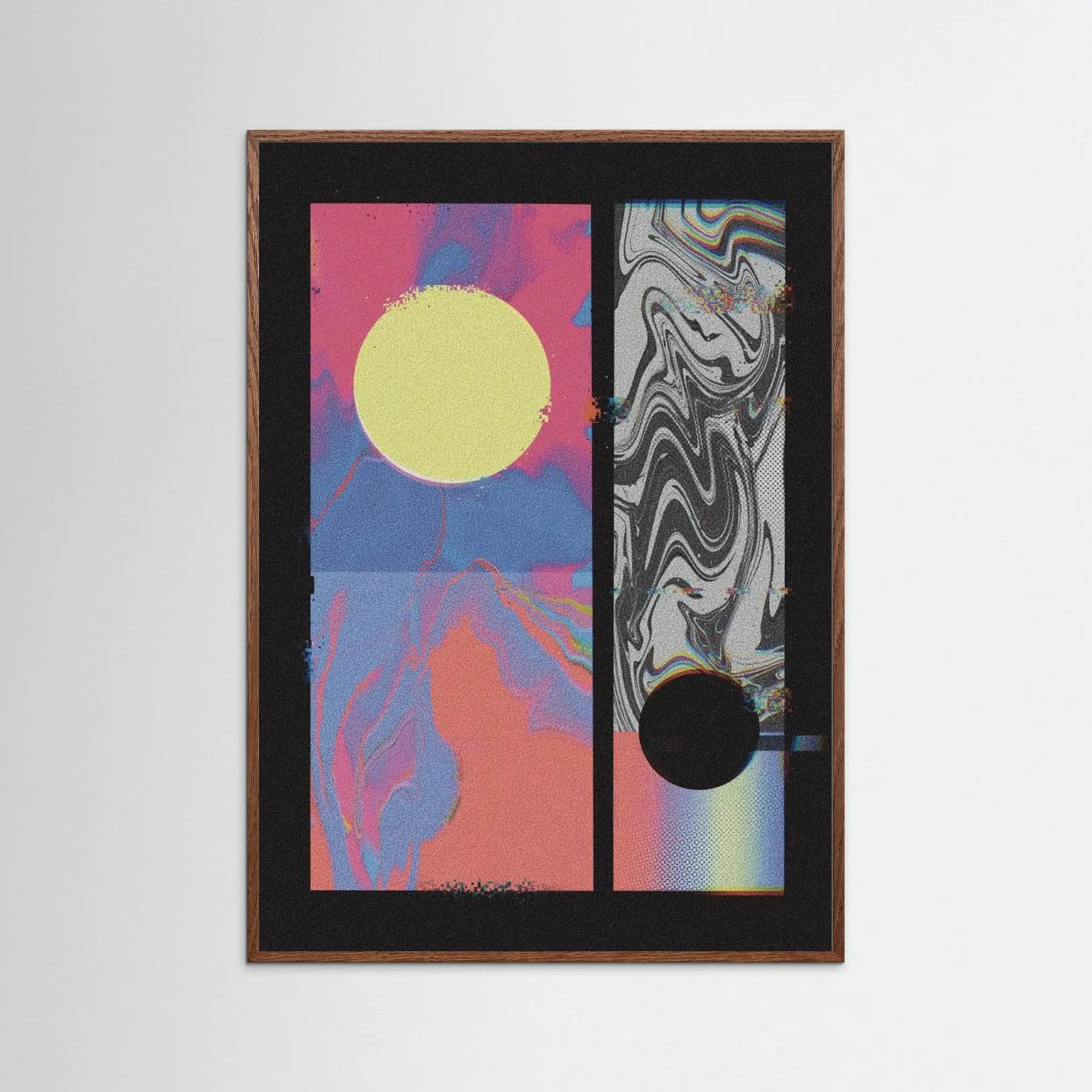 Poster-PIXEL SUNSET- Amy Louise Baker- TADAM!-affiche-art-print- 21 x 29 cm / 8 x 11″ (A4) / No Frame-21 x 29 cm / 8 x 11″ (A4) / Black Wood-21 x 29 cm / 8 x 11″ (A4) / Blue Wood-21 x 29 cm / 8 x 11″ (A4) / Grey Wood-21 x 29 cm / 8 x 11″ (A4) / Green Wood