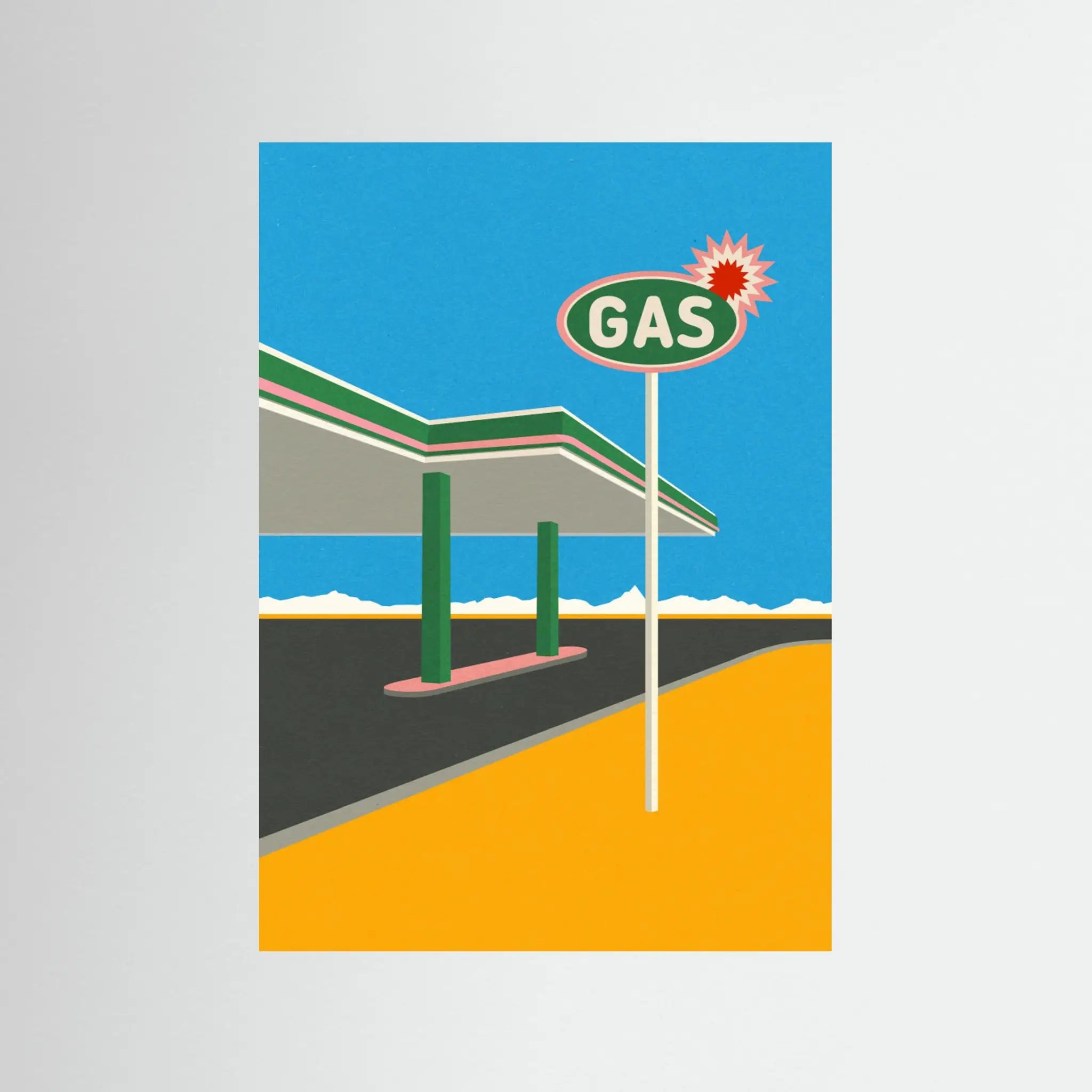 Poster-SPARK GAS STATION- Rosi Feist- TADAM!-affiche-art-print- 21 x 29 cm / 8 x 11″ (A4) / No Frame-21 x 29 cm / 8 x 11″ (A4) / Black Wood-21 x 29 cm / 8 x 11″ (A4) / Blue Wood-21 x 29 cm / 8 x 11″ (A4) / Grey Wood-21 x 29 cm / 8 x 11″ (A4) / Green Wood