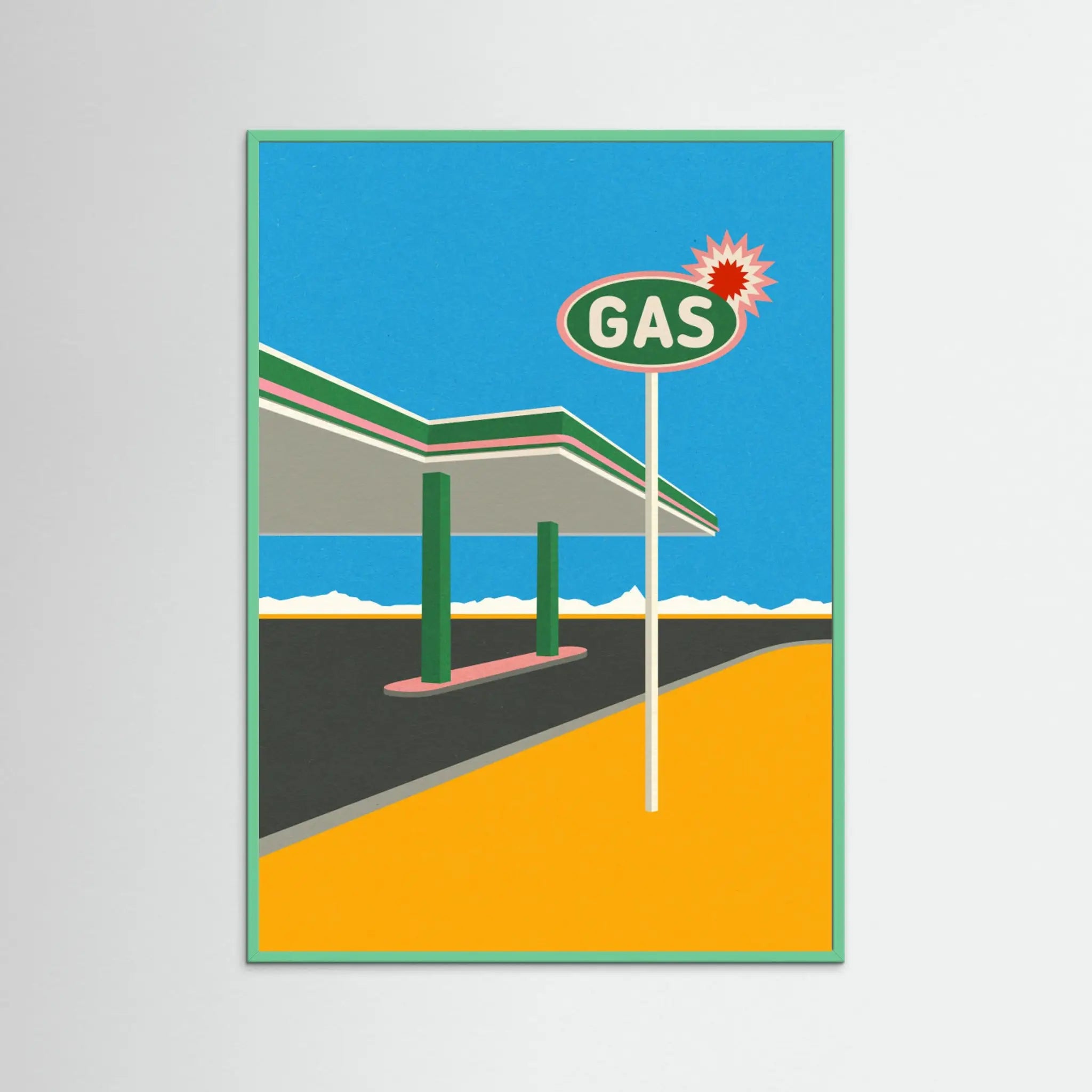 Poster-SPARK GAS STATION- Rosi Feist- TADAM!-affiche-art-print- 21 x 29 cm / 8 x 11″ (A4) / No Frame-21 x 29 cm / 8 x 11″ (A4) / Black Wood-21 x 29 cm / 8 x 11″ (A4) / Blue Wood-21 x 29 cm / 8 x 11″ (A4) / Grey Wood-21 x 29 cm / 8 x 11″ (A4) / Green Wood