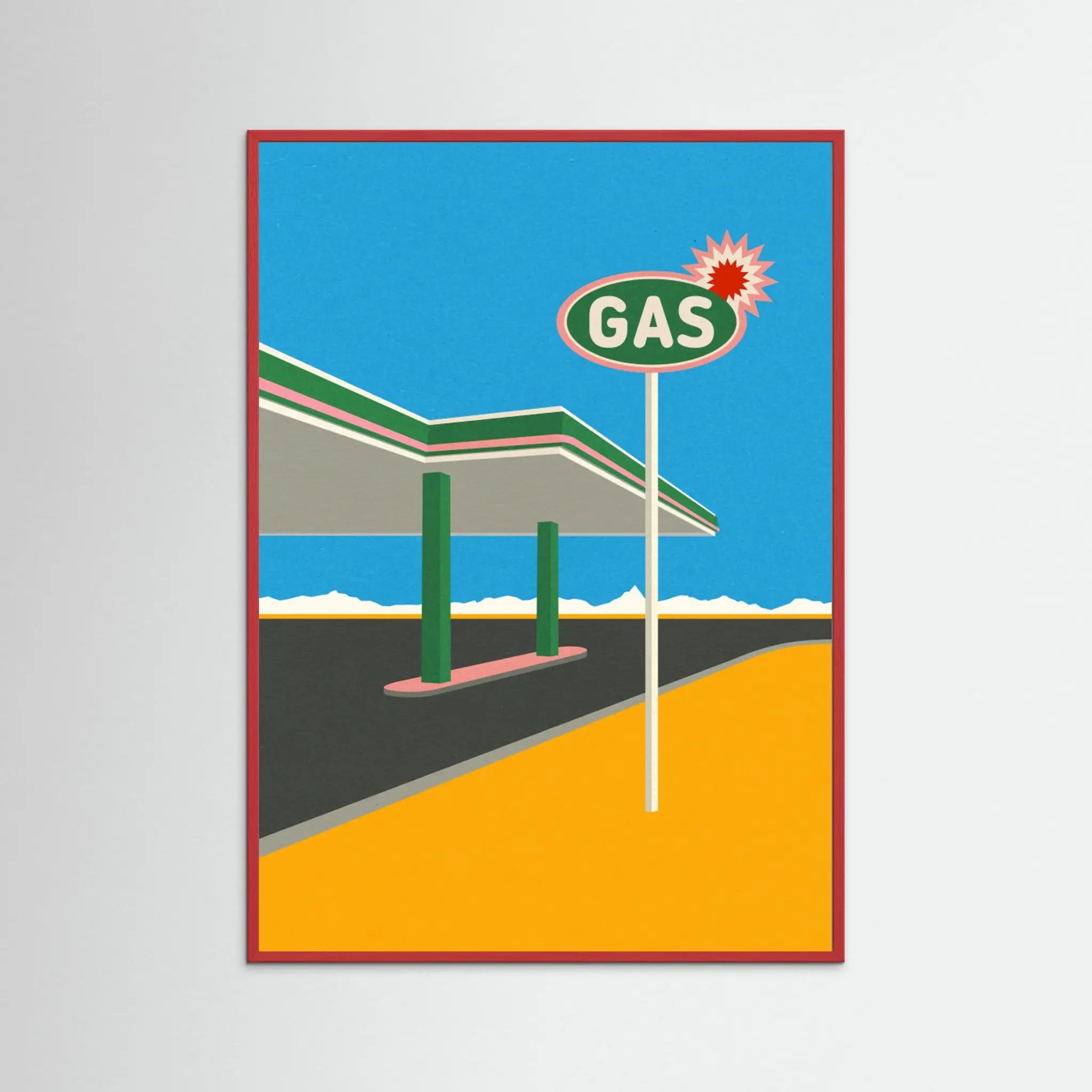 Poster-SPARK GAS STATION- Rosi Feist- TADAM!-affiche-art-print- 21 x 29 cm / 8 x 11″ (A4) / No Frame-21 x 29 cm / 8 x 11″ (A4) / Black Wood-21 x 29 cm / 8 x 11″ (A4) / Blue Wood-21 x 29 cm / 8 x 11″ (A4) / Grey Wood-21 x 29 cm / 8 x 11″ (A4) / Green Wood