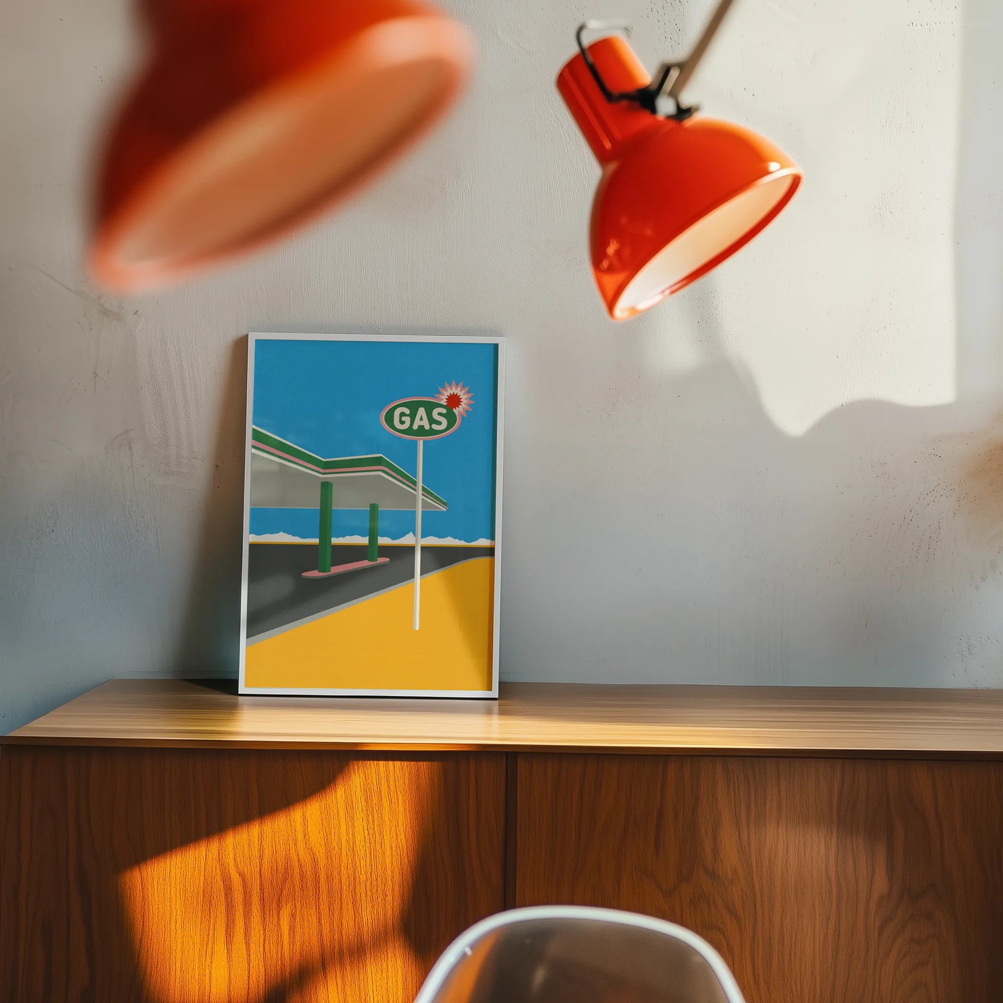 Poster-SPARK GAS STATION- Rosi Feist- TADAM!-affiche-art-print- 21 x 29 cm / 8 x 11″ (A4) / No Frame-21 x 29 cm / 8 x 11″ (A4) / Black Wood-21 x 29 cm / 8 x 11″ (A4) / Blue Wood-21 x 29 cm / 8 x 11″ (A4) / Grey Wood-21 x 29 cm / 8 x 11″ (A4) / Green Wood