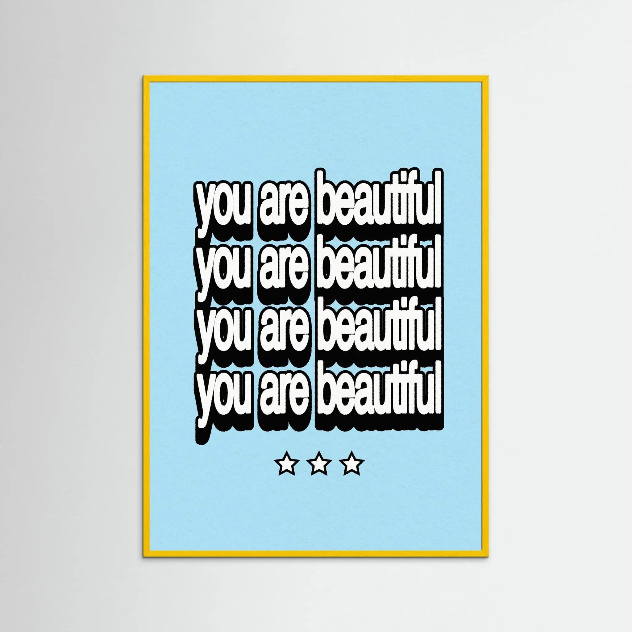 Poster-YOU'RE BEAUTIFUL- Harry Polar- TADAM!-affiche-art-print- 21 x 29 cm / 8 x 11″ (A4) / No Frame-21 x 29 cm / 8 x 11″ (A4) / Black Wood-21 x 29 cm / 8 x 11″ (A4) / Blue Wood-21 x 29 cm / 8 x 11″ (A4) / Grey Wood-21 x 29 cm / 8 x 11″ (A4) / Green Wood