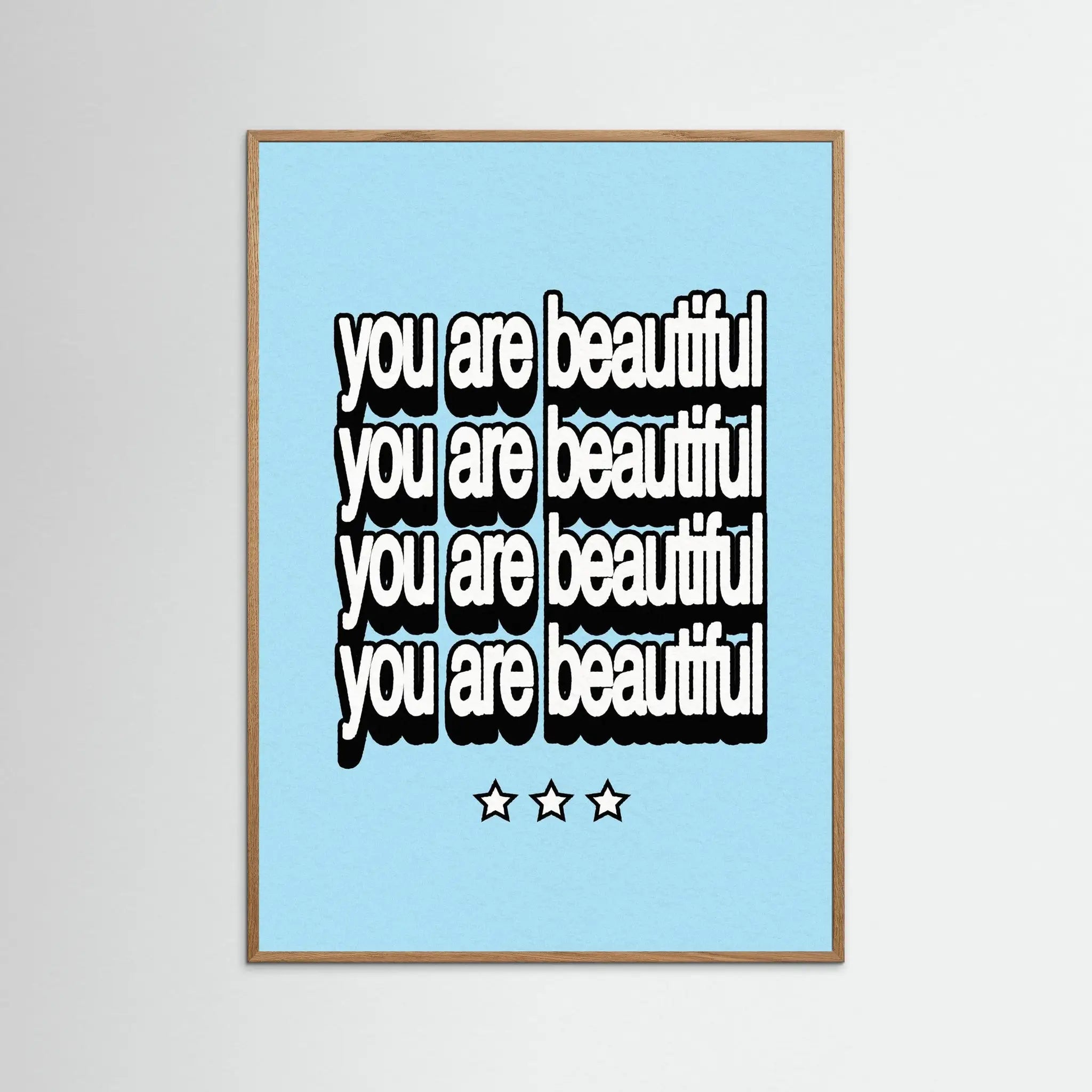 Poster-YOU'RE BEAUTIFUL- Harry Polar- TADAM!-affiche-art-print- 21 x 29 cm / 8 x 11″ (A4) / No Frame-21 x 29 cm / 8 x 11″ (A4) / Black Wood-21 x 29 cm / 8 x 11″ (A4) / Blue Wood-21 x 29 cm / 8 x 11″ (A4) / Grey Wood-21 x 29 cm / 8 x 11″ (A4) / Green Wood